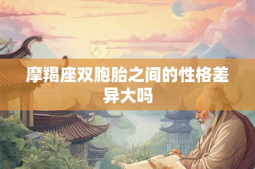 摩羯座双胞胎之间的性格差异大吗