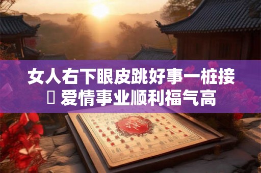 女人右下眼皮跳好事一桩接粧 爱情事业顺利福气高