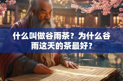 什么叫做谷雨茶?为什么谷雨这天的茶最好? 什么叫做谷雨茶?为什么谷雨这天的茶最好?