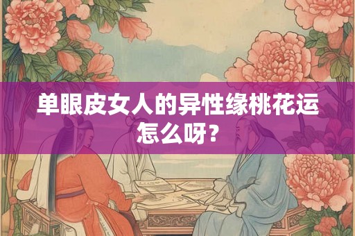 单眼皮女人的异性缘桃花运怎么呀？