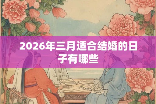 2026年三月适合结婚的日子有哪些 2026年三月适合结婚的日子有哪些