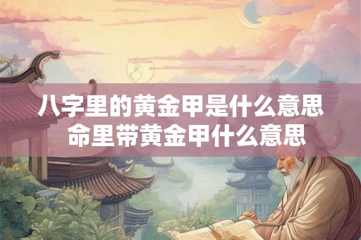 八字里的黄金甲是什么意思  命里带黄金甲什么意思