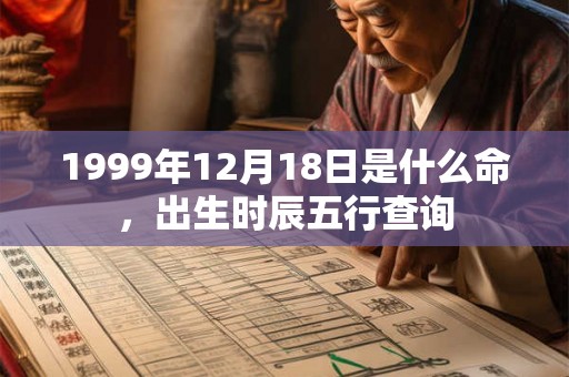 1999年12月18日是什么命，出生时辰五行查询