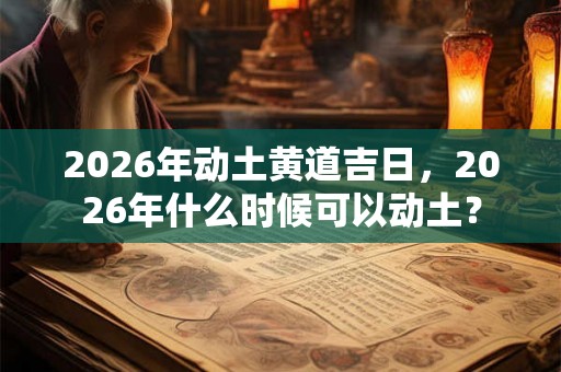 2026年动土黄道吉日,2026年什么时候可以动土? 2026年动土黄道吉日,2026年什么时候可以动土?