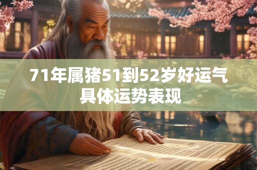 71年属猪51到52岁好运气 具体运势表现