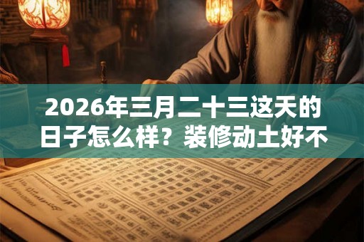 2026年三月二十三这天的日子怎么样?装修动土好不好? 2026年三月二十三这天的日子怎么样?装修动土好不好?