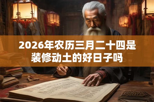 2026年农历三月二十四是装修动土的好日子吗