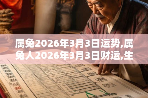 属兔2026年3月3日运势,属兔人2026年3月3日财运,生肖兔2026年3月3日运势