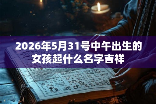 2026年5月31号中午出生的女孩起什么名字吉祥