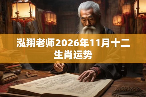 泓翔老师2026年11月十二生肖运势