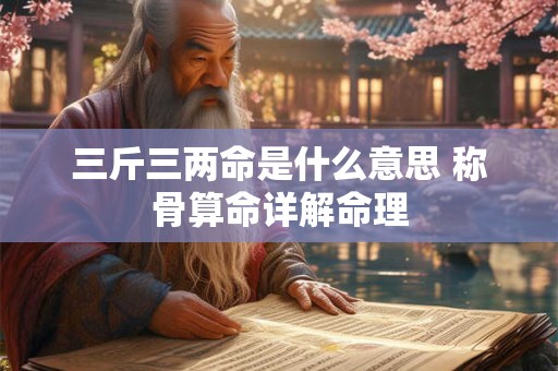 三斤三两命是什么意思 称骨算命详解命理