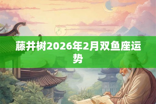 藤井树2026年2月双鱼座运势