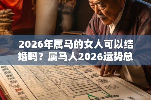 2026年属马的女人可以结婚吗？属马人2026运势总概
