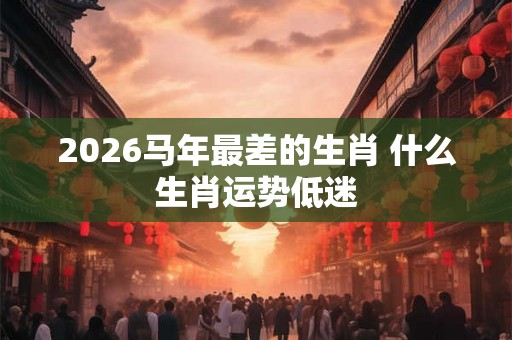 2026马年最差的生肖 什么生肖运势低迷