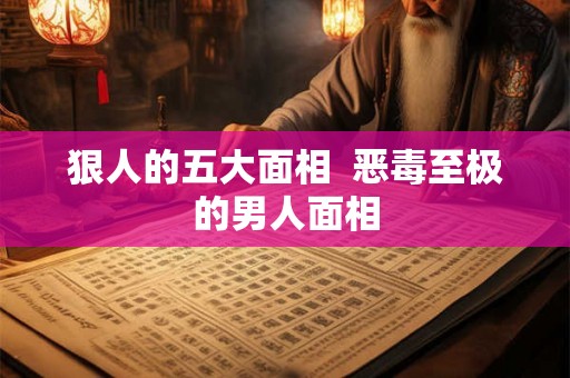 狠人的五大面相 恶毒至极的男人面相 狠人的五大面相 恶毒至极的男人面相