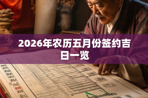 2026年农历五月份签约吉日一览
