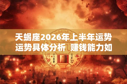 天蝎座2026年上半年运势运势具体分析  赚钱能力如何