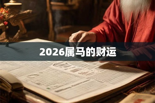 2026属马的财运