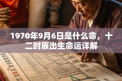 1970年9月6日是什么命，十二时辰出生命运详解