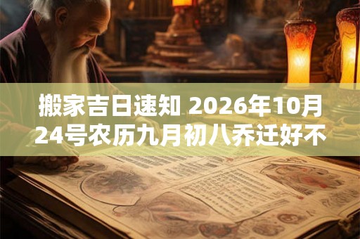 搬家吉日速知 2026年10月24号农历九月初八乔迁好不好