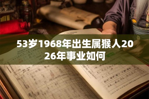 53岁1968年出生属猴人2026年事业如何