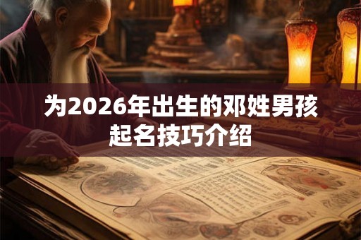 为2026年出生的邓姓男孩起名技巧介绍