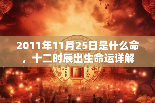 2011年11月25日是什么命，十二时辰出生命运详解