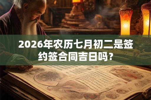 2026年农历七月初二是签约签合同吉日吗？