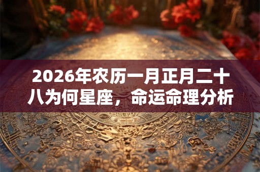 2026年农历一月正月二十八为何星座，命运命理分析！