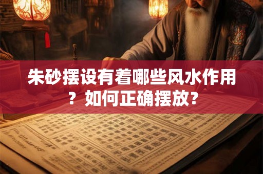 朱砂摆设有着哪些风水作用？如何正确摆放？