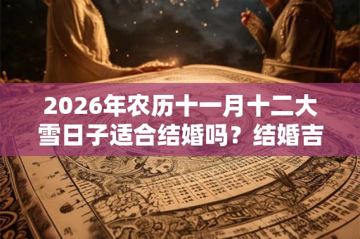 2026年农历十一月十二大雪日子适合结婚吗?结婚吉日怎么看? 2026年农历十一月十二大雪日子适合结婚吗?结婚吉日怎么看?