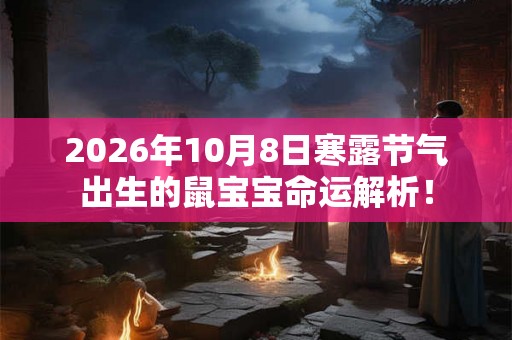 2026年10月8日寒露节气出生的鼠宝宝命运解析！