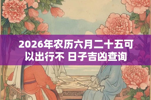 2026年农历六月二十五可以出行不 日子吉凶查询