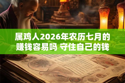 属鸡人2026年农历七月的赚钱容易吗 守住自己的钱财
