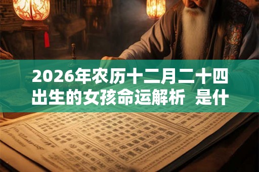 2026年农历十二月二十四出生的女孩命运解析  是什么星座