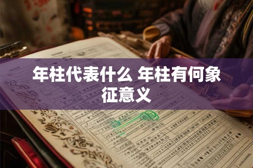年柱代表什么 年柱有何象征意义