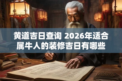 黄道吉日查询 2026年适合属牛人的装修吉日有哪些