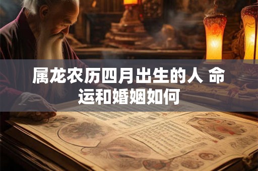 属龙农历四月出生的人 命运和婚姻如何