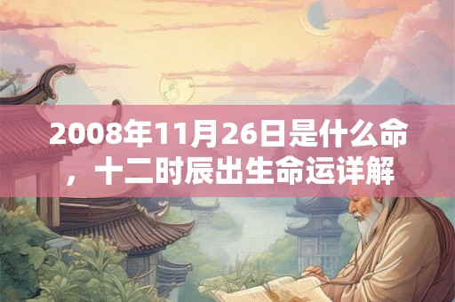 2008年11月26日是什么命,十二时辰出生命运详解 2008年11月26日是什么命,十二时辰出生命运详解