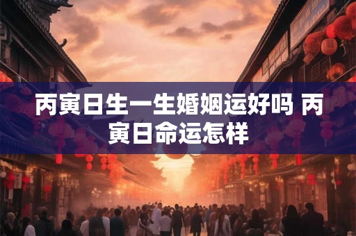 丙寅日生一生婚姻运好吗 丙寅日命运怎样