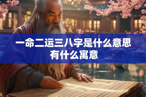 一命二运三八字是什么意思 有什么寓意