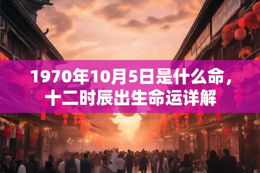 1970年10月5日是什么命，十二时辰出生命运详解