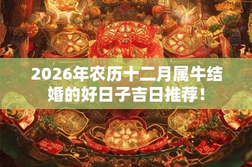 2026年农历十二月属牛结婚的好日子吉日推荐！