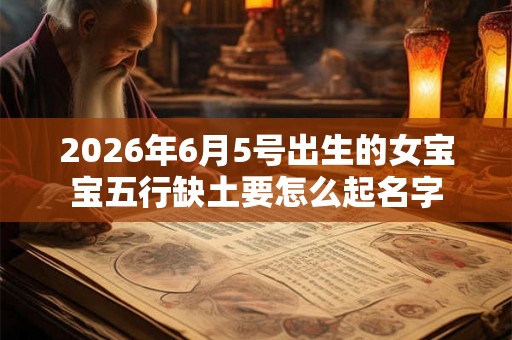 2026年6月5号出生的女宝宝五行缺土要怎么起名字