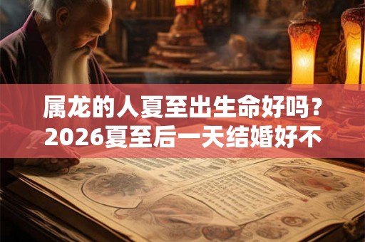 属龙的人夏至出生命好吗？2026夏至后一天结婚好不好？