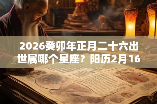 2026癸卯年正月二十六出世属哪个星座?阳历2月16号啥星座 2026癸卯年正月二十六出世属哪个星座?阳历2月16号啥星座