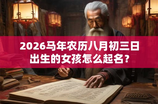 2026马年农历八月初三日出生的女孩怎么起名？
