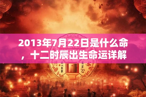 2013年7月22日是什么命，十二时辰出生命运详解