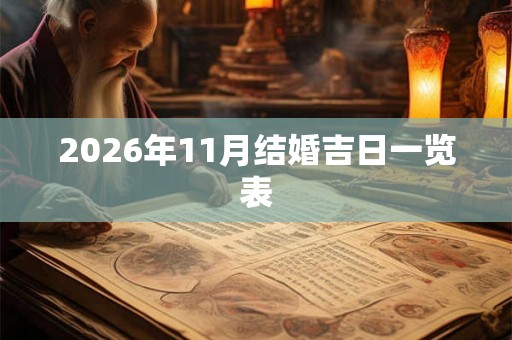 2026年11月结婚吉日一览表