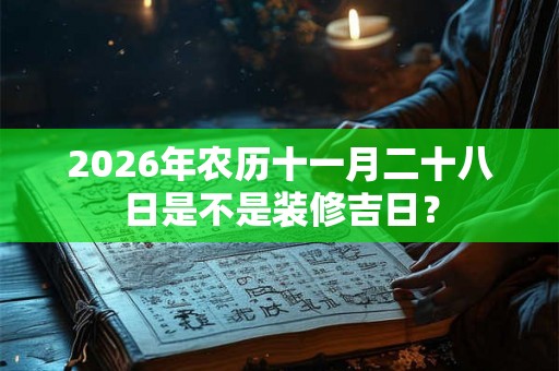 2026年农历十一月二十八日是不是装修吉日？